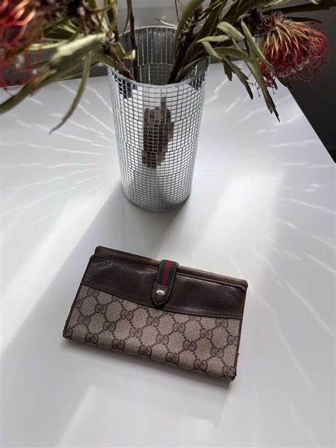 vintage gucci monogram wallet|Gucci wallet original.